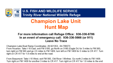 Champion Lake Unit Hunt Map