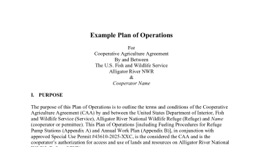 Sample Alligator River NWR Plan of Operations