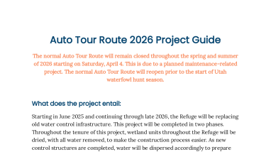 Auto Tour Route Maintenance Project Guide 2026