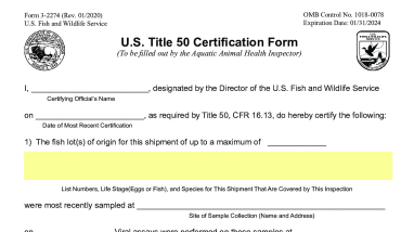 U.S. Title 50 Certification Form 3-2274
