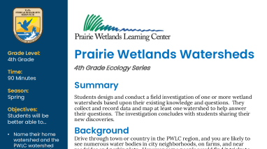 4th Grade Spring Prairie Wetlands Watersheds