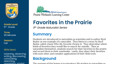 5th Grade Fall Favorites in the Prairie