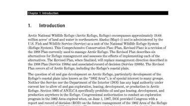 Arctic Refuge CCP Vol 1, Chapter 1: Introduction