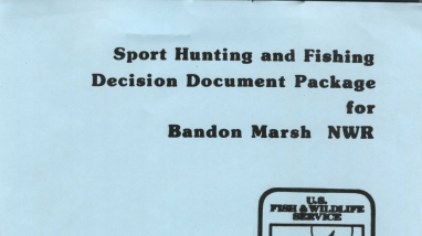 Migratory Bird Hunting and Fishing Plan for Bandon Marsh NWR