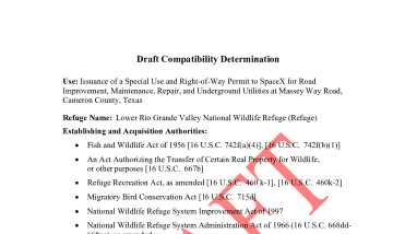 Draft EA and CD for Space X Special Use and Right-of-way Permit on Massey Road LRGV