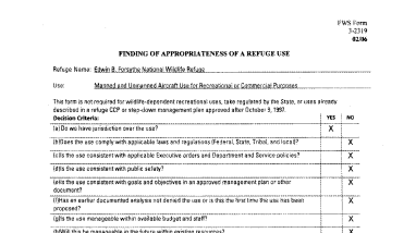 Manned and Unmanned Aircraft Use for Recreational or Commercial Purposes at Edwin B. Forsythe NWR