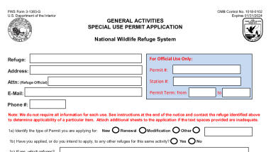 Special Use Permit General Activities 1383G