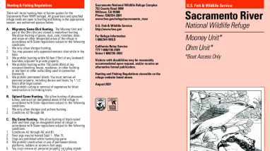 Sacramento River Refuge Mooney and Ohm Leaflet for Sacramento National Wildlife Refuge Complex