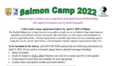 Kodiak NWR Salmon Camp Flyer 2022
