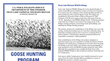 Swan Lake National Wildlife Refuge Goose Hunting