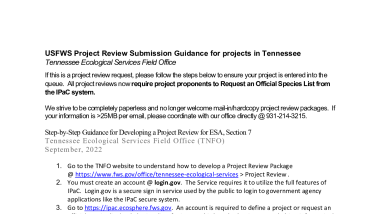 TN ES Project Review Requests Guidance