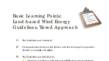 Wind Energy Training: The Tiered Approach - Basic Learning Points