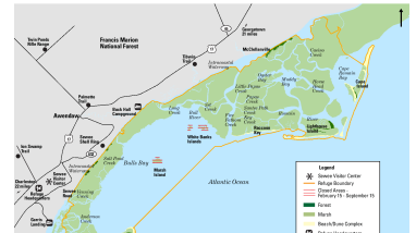 Cape Romain NWR Map