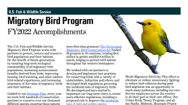 Migratory Bird Program FY2022 Accomplishments