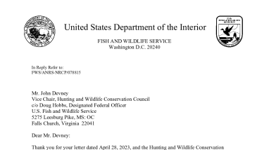 Response Letter to HWCC from DOI to FWS