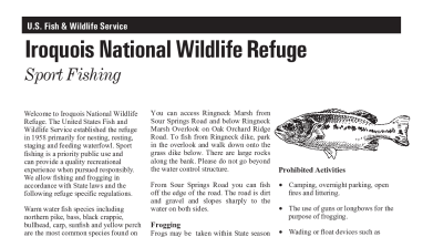 Iroquois National Wildlife Refuge Sport Fishing Fact Sheet