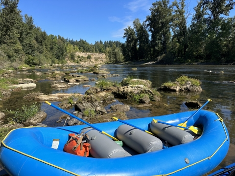 A raft on Oregon's Clackamas River