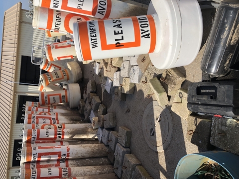 Buoys and anchors staged and ready to deply