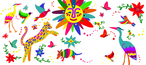 Colorful animals illustration