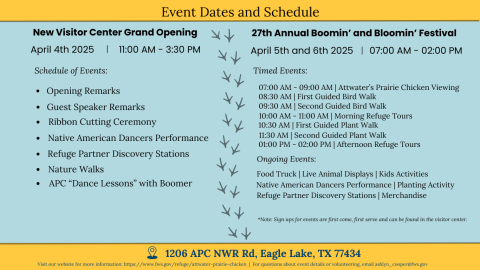 April Event Dates and Schedule