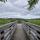 A wooden observation deck off of Weir Hill Trail