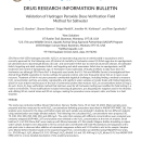 Drug Research Information Bulletin - Validation of Hydrogen Peroxide Dose Verification Field Method for Saltwater