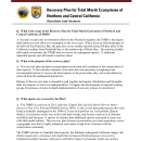 FAQ: Recovery Plan for Tidal Marsh Ecosystems of Northern and Central California