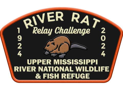 Logo showing a muskrat and text saying River rat relay challenge