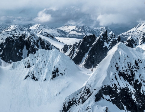 snowy mountains of Kodiak island