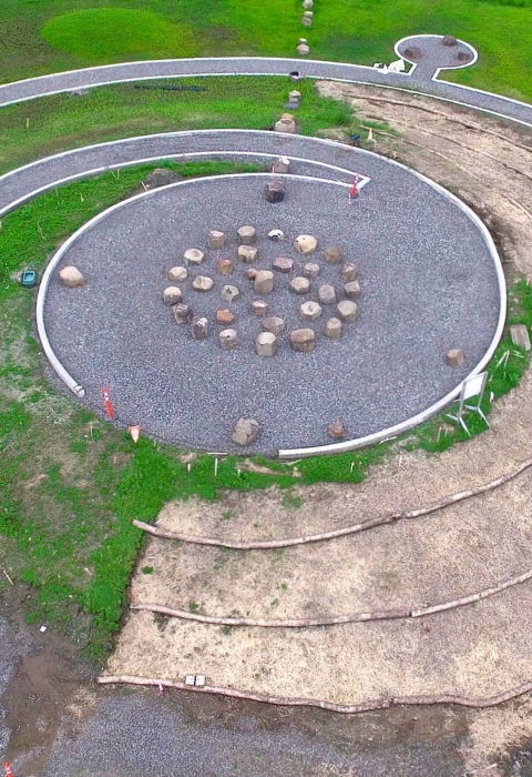 Aerial photo of the Cully Park Native Gathering Garden