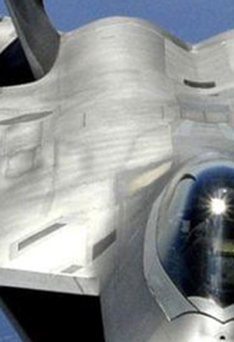 F-22 Raptor from Tyndall Air Force Base, Fla., flies. 