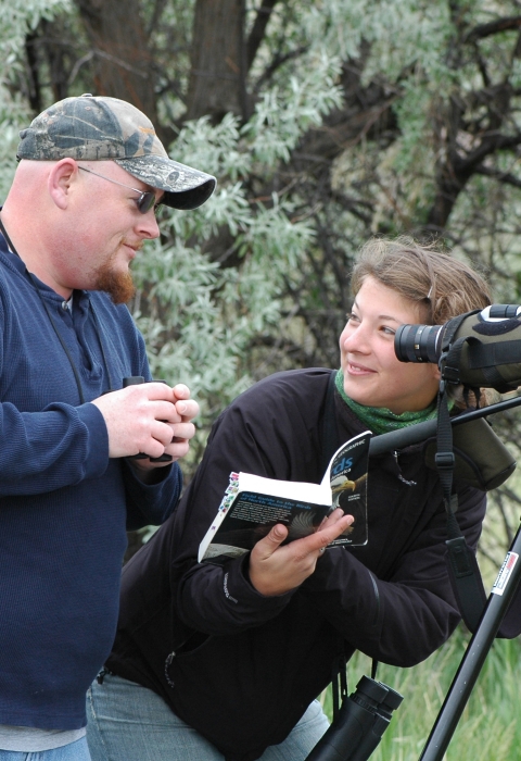 Two people birding