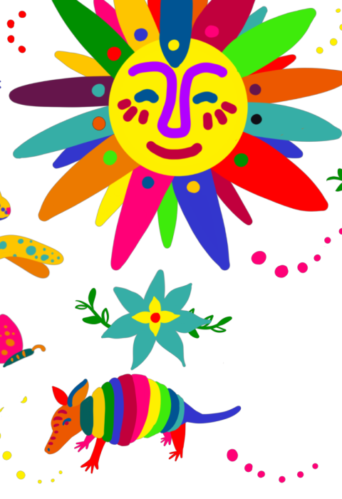 Colorful animals illustration