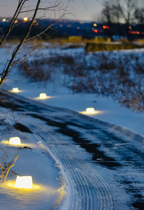Luminary Hike in snow