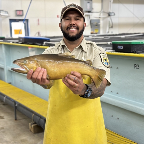 Daniel Gallegos with Gila Trout