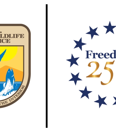 USFWS logo along with Freedom 250 logo
