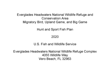 An image of the cover for the refuge hunt plan.