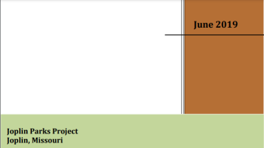 Screenshot of Joplin Parks Draft Restoration Plan Cover Page