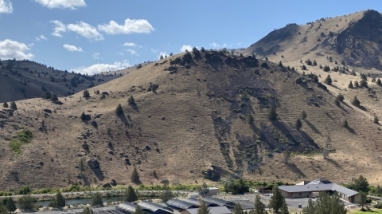 An aerial image of Warm Springs National Fish Hatchery in Warm Springs, Oregon