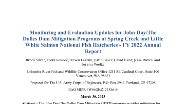 Monitoring and Evaluation Updates for John Day/The Dalles Dam Mitigation Programs at Spring Creek and Little White Salmon National Fish Hatcheries -FY 2022 Annual Report