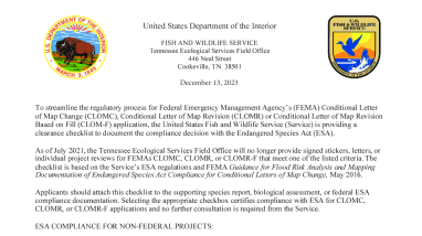 FEMA Tennessee Field Office Checklist Memo