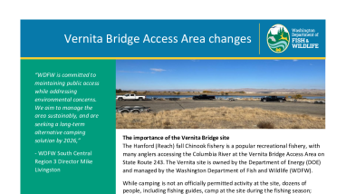 Vernita Bridge Camping Factsheet