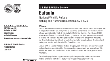 Eufaula National Wildlife Refuge Fishing and Hunting Regulations 2024-2025 Brochure