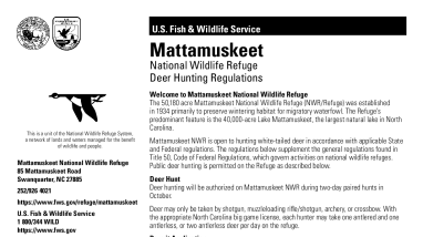 Mattamuskeet National Wildlife Refuge Deer Hunt Regulations