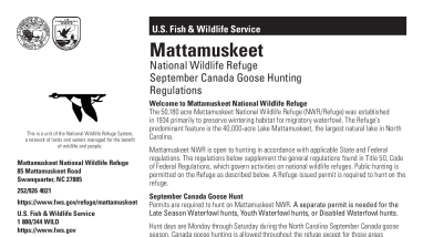 Mattamuskeet National Wildlife Refuge Goose Hunt Regulations