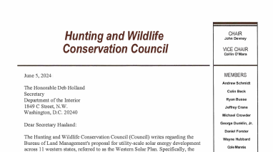 HWCC Pubs Lands Hallad BLM Solar EIS 5-23-2024