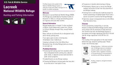 Lacreek National Wildlife Hunt Fish Brochure