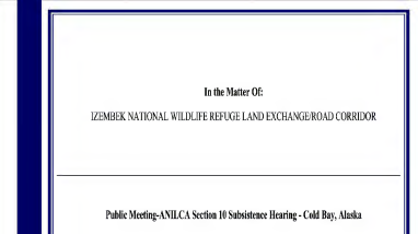 Public Meeting and ANILCA Section 10 Subsistence Hearing Transcript - December 5, 2024 - Cold Bay, Alaska - Izembek National Wildlife Refuge Land Exchange/Road Corridor