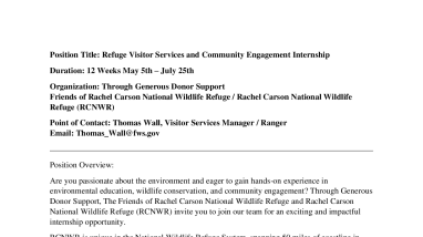 2025 Friends of Rachel Carson NWR Community Engagement Internship