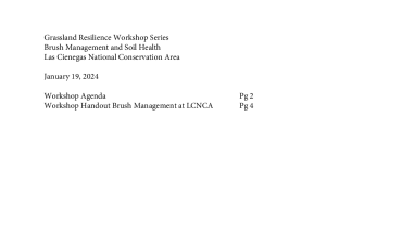 CART's Grassland Resilience Workshop Series on Brush Management and Soil Health - Las Cienegas National Conservation Area Site Visit